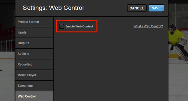 LiveStream Studio Web Control