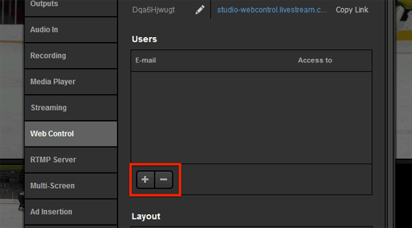 LiveStream Studio Web Control