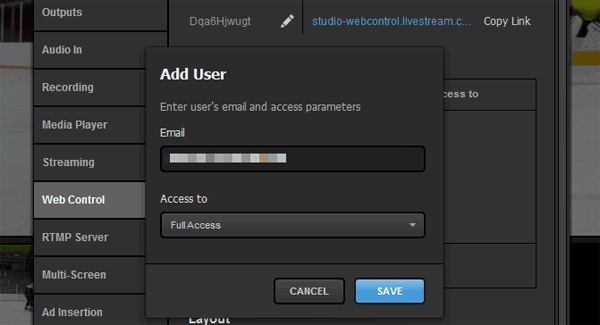 LiveStream Studio Web Control