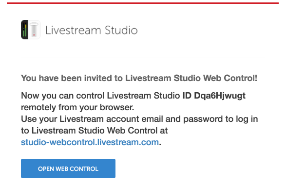 LiveStream Studio Web Control