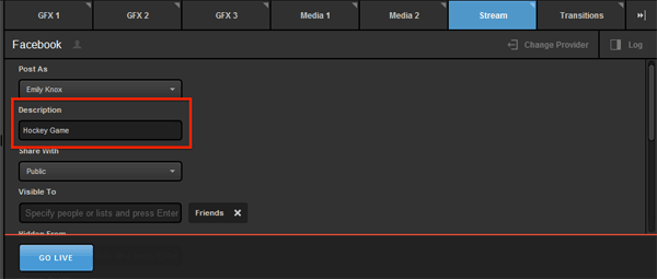 Stream to Facebook Live